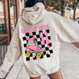 Rolling Into 11 Years Old Roller Skating Girl 11Th Birthday Women Oversized Hoodie Back Print Sand