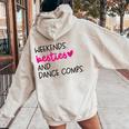 Weekends Besties Dance Comps Cheer Dance Mom Daughter Girls Women Oversized Hoodie Back Print Sand