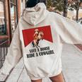Save A Horse Ride A Cowgirl Lesbian Lgbt Pride Month Women Oversized Hoodie Back Print Sand