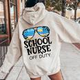 School Nurse Off Duty Sunglasses Beach Summer Women Oversized Hoodie Back Print Sand