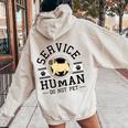 Service-Human Do Not Pet Pug Dog Lover Women Women Oversized Hoodie Back Print Sand