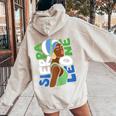 Sierra Leone Flag Ethnic African Heritage Black Woman Africa Women Oversized Hoodie Back Print Sand