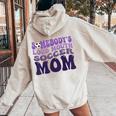 Somebody's Loud Mouth Soccer Mom Bball Mom Quotes Women Oversized Hoodie Back Print Sand