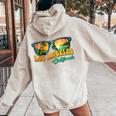 Summer Vacation Sunglasses Los Angeles California Women Women Oversized Hoodie Back Print Sand