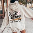 That's My Granddaughter Out There Softball Grandma Women Oversized Hoodie Back Print Sand