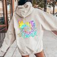 Tie Dye Out Second Grade Last Day Of School 2Nd Grade Women Oversized Hoodie Back Print Sand