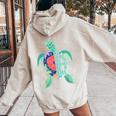 Turtle Be A Nana In A World Full Of Grandmas Women Oversized Hoodie Back Print Sand