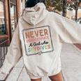 Never Underestimate A Girl Who Skydives Sky Diving Women Oversized Hoodie Back Print Sand