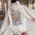 Vintage Created With A Purpose Butterfly Floral Women Oversized Hoodie Back Print Sand