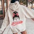 Vintage Philly Baseball Leopard Messy Bun Philadelphia Fans Women Oversized Hoodie Back Print Sand