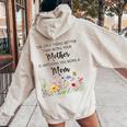 Watching You Be A Mom Mother's Day Women Oversized Hoodie Back Print Sand