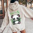 Youth Panda 8Th Birthday T Girls Birthday Outfit Age 8 Women Oversized Hoodie Back Print Sand