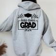 2024 Third Grade Graduate Last Day Of School Senior 2024 Women Oversized Hoodie Back Print Sport Grey