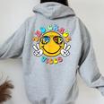 2Nd Grade School Field Trip Vibes Groovy Field Day 2024 Women Oversized Hoodie Back Print Sport Grey