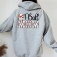 Ball Mom Leopard Tball Mom Mother's Day Women Oversized Hoodie Back Print Sport Grey