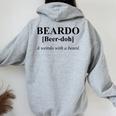 Beardo Dictionary Word Cool Weird Women Oversized Hoodie Back Print Sport Grey