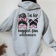 Her Biggest Fan Dance Sister Of A Dancer Dancing Sis Women Oversized Hoodie Back Print Sport Grey