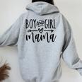 Boy And Girl Mama Mom Of Two Mommy Mother's Day Women Women Oversized Hoodie Back Print Sport Grey