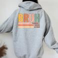 Bruh Formerly Known As Mom Mother's Day For Mom Women Oversized Hoodie Back Print Sport Grey