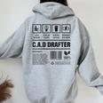 Cad Drafter Idea Women Oversized Hoodie Back Print Sport Grey