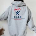 Casa Court Appointed Special Advocates For Children Logo Women Oversized Hoodie Back Print Sport Grey