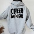 Cheer Mom Pom Pom Cheerleader Team Mama Cheerleading Women Oversized Hoodie Back Print Sport Grey