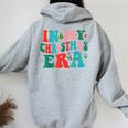 In My Christmas Era Cute Groovy Christmas Holiday Xmas Women Oversized Hoodie Back Print Sport Grey