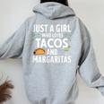 Cinco De Mayo Girls Loves Tacos And Margaritas Mexican Women Oversized Hoodie Back Print Sport Grey