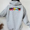 Cousin Of The Birthday Girl Mouse Family Matching Women Oversized Hoodie Back Print Sport Grey