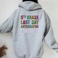 Cute 5Th Grade Last Day Autographs Signing Yearbook Sign My Women Oversized Hoodie Back Print Sport Grey