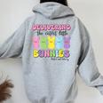 Delivering The Cutest Bunnies Labor & Delivery Nurse Easter Women Oversized Hoodie Back Print Sport Grey