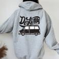Destiny Minivan Van Dad Mom Parent Women Oversized Hoodie Back Print Sport Grey