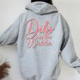 Dibs On The Welder Welding Wife Welders Girlfriend Women Oversized Hoodie Back Print Sport Grey