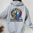 Disco Queen 70'S 80'S Retro Vintage Costume Disco Dance Women Oversized Hoodie Back Print Sport Grey