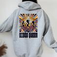 Disco Queen 70'S 80'S Retro Vintage Disco Women Oversized Hoodie Back Print Sport Grey