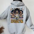 Disco Queen 70'S Disco Retro Vintage Seventies Costume Women Oversized Hoodie Back Print Sport Grey