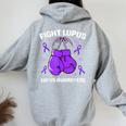 Fight Lupus Purple Awareness Ribbon Lupus Fighter Men Women Oversized Hoodie Back Print Sport Grey