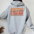 Crazy Proud Always Loud Soccer Mom For Soccer Mom Life Women Oversized Hoodie Back Print Sport Grey