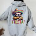 Let's Fiesta Sloth Cinco De Mayo Fiesta Mexican Women Oversized Hoodie Back Print Sport Grey