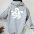 Nana Pet Lover Turtle Women Oversized Hoodie Back Print Sport Grey