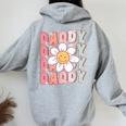 Groovy Daddy Matching Family Birthday Party Daisy Flower Women Oversized Hoodie Back Print Sport Grey