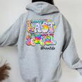 Groovy Happy Last Day Of School Para Life Women Oversized Hoodie Back Print Sport Grey