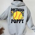 Groovy Softball Poppy Ball Poppy Pride Women Oversized Hoodie Back Print Sport Grey