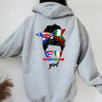 Half Italian And Puerto Rican Rico Italy Flag Girl For Women Women Oversized Hoodie Back Print Sport Grey