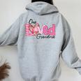 Heart One Loved Grandma Family Valentine's Day Womens Women Oversized Hoodie Back Print Sport Grey