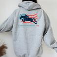 Horse Rider Equestrian Jumping Usa Team Coach American Flag Women Oversized Hoodie Back Print Sport Grey
