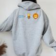 Hose Bee Lion White Women Oversized Hoodie Back Print Sport Grey