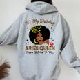 It's My Birthday Aries Queen African American Women Women Oversized Hoodie Back Print Sport Grey
