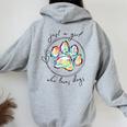 Just A Girl Who Loves Dogs Women Oversized Hoodie Back Print Sport Grey