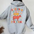 Be Kind To Every Kind Animal Lover Vegan Vegetarian Groovy Women Oversized Hoodie Back Print Sport Grey